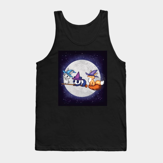 Witch’s broom ride at Halloween Tank Top by Eikia